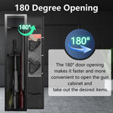 HEANVO 2-3 Rifle Gun Safe, Quick Access Gun Safe with Alarm, Home Gun Safe with Digital Keypad, Compact Long Gun Safe with Removable Spacer and LED Lights HEANVO