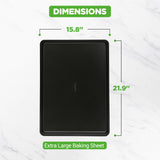 NutriChef Nonstick XL Cookie Sheet Baking Pan - Extra Large 22 Inch x 16 Inch with Raised Edges, Thick Carbon Steel Oven Baking Sheet for Jelly Rolls, Cookies, Cakes, & Pastries - Black NutriChef