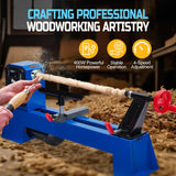 Wood Lathe, 14" x 20" Benchtop Wood Lathe Machine 0.5 HP Infinitely Variable Speed 1040-2980 RPM, Wood Turning Lathe Machine with Wrench & 2 Chisels for Woodworking, Woodturning Garvee