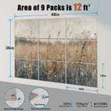 ENSEPST 9 Pack Wall Art Acoustic Panels,48" X 36"Sound Absorbing Panels, Decorative Sound Dampening Panels, Acoustic Treatment for Studio Home and Office （time） ENSEPST