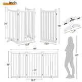 Yaheetech Dog Gate 36" H Extra Large Freestanding Pet Gate 3-Panel Wooden Dog Fence with 2 Support Feet Folding Dog Gate for Indoor, Stairs, Doorways, Halls, Kitchen Pet Barrier White, 60" L x 36" H Yaheetech