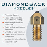 Diamondback Nozzles – Spider Compatible – Polycrystalline Solid Diamond Tip 3D Printer Nozzles, Improved Extrusion, Any Filament, Long Life, Wear Resistant, USA Made (0.6mm) US Synthetic