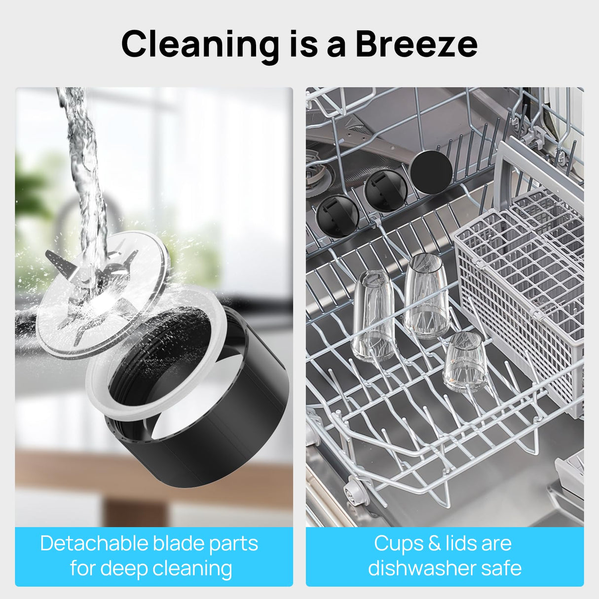 Consciot CB08 11-Piece Blender for Kitchen and Personal Size, Blend Shakes and Smoothies, Frozen Drinks, Baby Food, Spreads & More, 3 Portable To-Go Cups & 2 Spout Lids & 1 Solid Lid, 900 Peak Watts Consciot