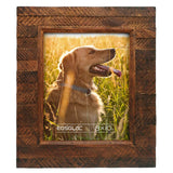 Eosglac Wooden Picture Frame 8x10 inch, Wood Plank Design with Rustic Brown Finish, Wall Mounting or Tabletop Display, Handmade Photo Frame Eosglac