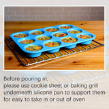 Silicone Muffin Pan - Cupcake Pan, Mini Loaf Pan Silicone Baking Molds Food Grade 3-Pack CAKETIME