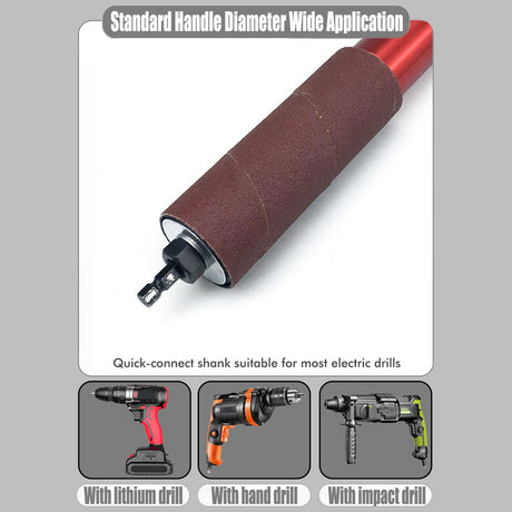 Spindle Sander Adapter, Aluminum Alloy Drill Sanding Mandrel Kit for Wood Metal, Universal Size, Easy to Install, with Rubber Sanding Drum Kit and Asixxsix