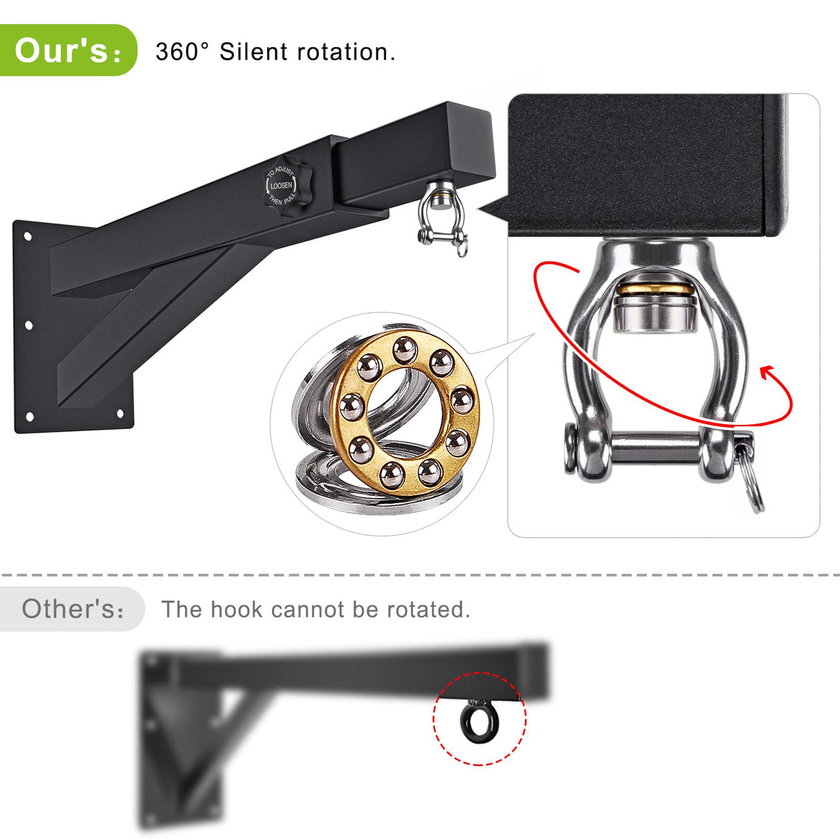 BeneLabel Wall Mount Punching Bag Hanger with Adjustable Length 17-25 inch Heavy Bag Holder 800 LB Capacity Punching Bag Hanging Bracket for Boxing Bag BeneLabel