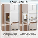 ZBOM Twin Size Bed Frame with Storage Headboard & Drawer, 3-in-1 Charging Station, Metal Slats Support, No Box Spring Needed,Upholstered Platform (White) ZBOM