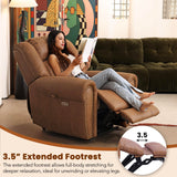 EONIX Classical Large Power Lift Recliner Chair for Elderly with Heat and Massage, Dual Motor Lay Flat Electric Lift Chair Recliner for Adults, Living Room, Bedroom, SLRY005061, Nut Brown EONIX