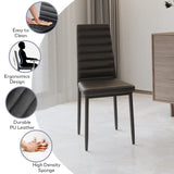 Gizoon Glass Dining Table Sets for 6, 7 Piece Kitchen Table and Chairs Set for 6 Person, PU Leather Modern Dining Room Sets for Home, Kitchen, Living Room Gizoon