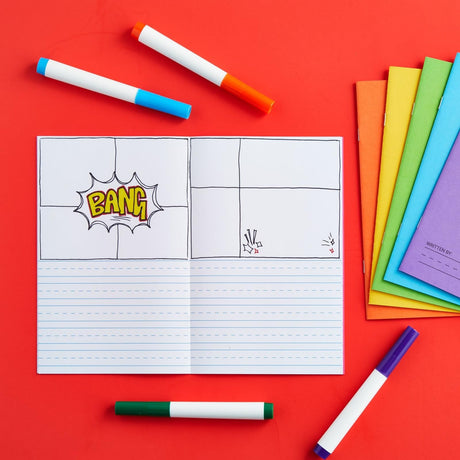 Bright Creations 6 Pack of Blank Books for Kids to Write Stories, Make your Own Comic, Journal, or Book, Paperback (6 Colors, 12 Sheets/24 Pages, 5.5x8.5 in) Bright Creations