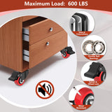 2 Inch Caster Wheels 600lbs Heavy Duty, Casters Set of 4 with Brake,Locking Industrial Swivel Top Plate Casters Wheels for Furniture and Workbench Cart(Two Hardware Kits Include) Chaxtr