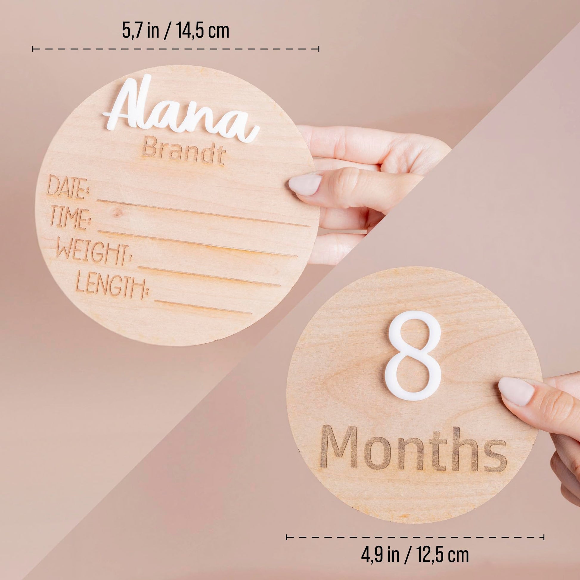 Custom baby birth announcement sign, wood name sign nursery, birth stats sign newborn photo prop, hospital personalized expecting mom gift - WoodArtSupply