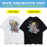 A-SUB Sublimation HTV for Dark and Light Fabric, 12" X 10FT Matte Sublimation Vinyl, White HTV Vinyl for Sublimation on Cotton Fabric - T-Shirt, Pillow, Bag A-SUB