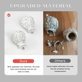 RYB HOME White Curtain Rod 48 to 86 Inch, 1 Inch Diameter Adjustable Telescoping Single Drapery Rod with Leaf Pattern Ball Finials Rustic Decor for Farmhouse Dining Room Decor Kids Bedroom RYB HOME