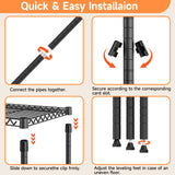 M MZG 5 Tiers Storage Shelves Load 1500LBS, Metal Shelving Wire Metal Shelving Unit Shelves for Storage Adjustable Garage Shelving for Pantry Kitchen Garage Black 15.8" D x 33.5" W x 70.5" H M MZG