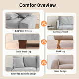 Czpalo 71.25" Chenille Sofa Couches for Living Room, 2 Seater Sofa with 2 Pillows, Small Modern Loveseat Couch for Small Spaces, Office. (Light Grey, 71.25 inches) Czpalo