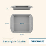 Farberware Nonstick Bakeware Nonstick Baking Pan / Nonstick Cake Pan, Square - 9 Inch, Gray Farberware