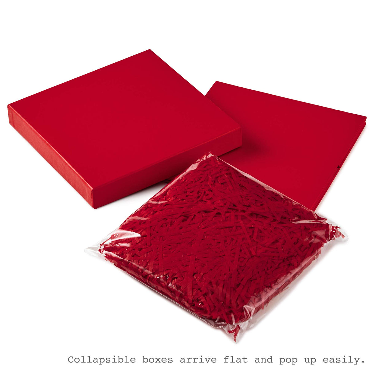 Hallmark Medium Gift Box with Lid and Shredded Paper Fill (Red 7 inch Box) for Birthdays, Graduations, Anniversaries, Christmas, Valentine's Day, All Occasion Hallmark