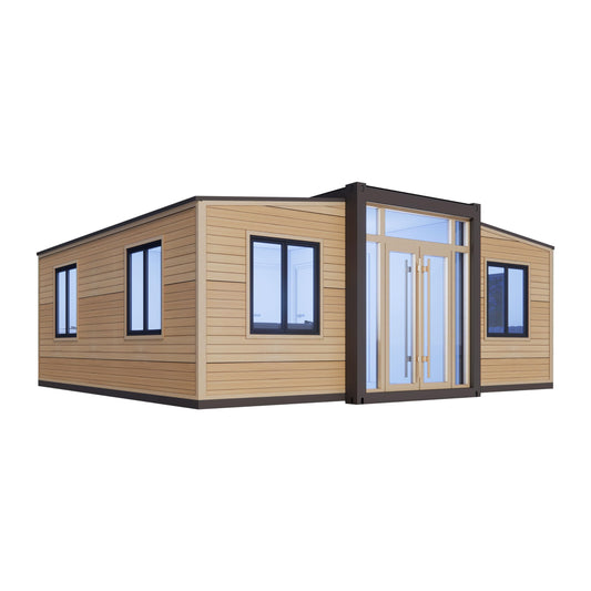 Barn Homes Expandable House with Bathroom and Kitchen, Foldable Tiny Home, 20ft & 40ft, Mobile House, Modular Homes, Container Homes, Tiny House to Live in, Cabin Prefab (40 FT) - WoodArtSupply