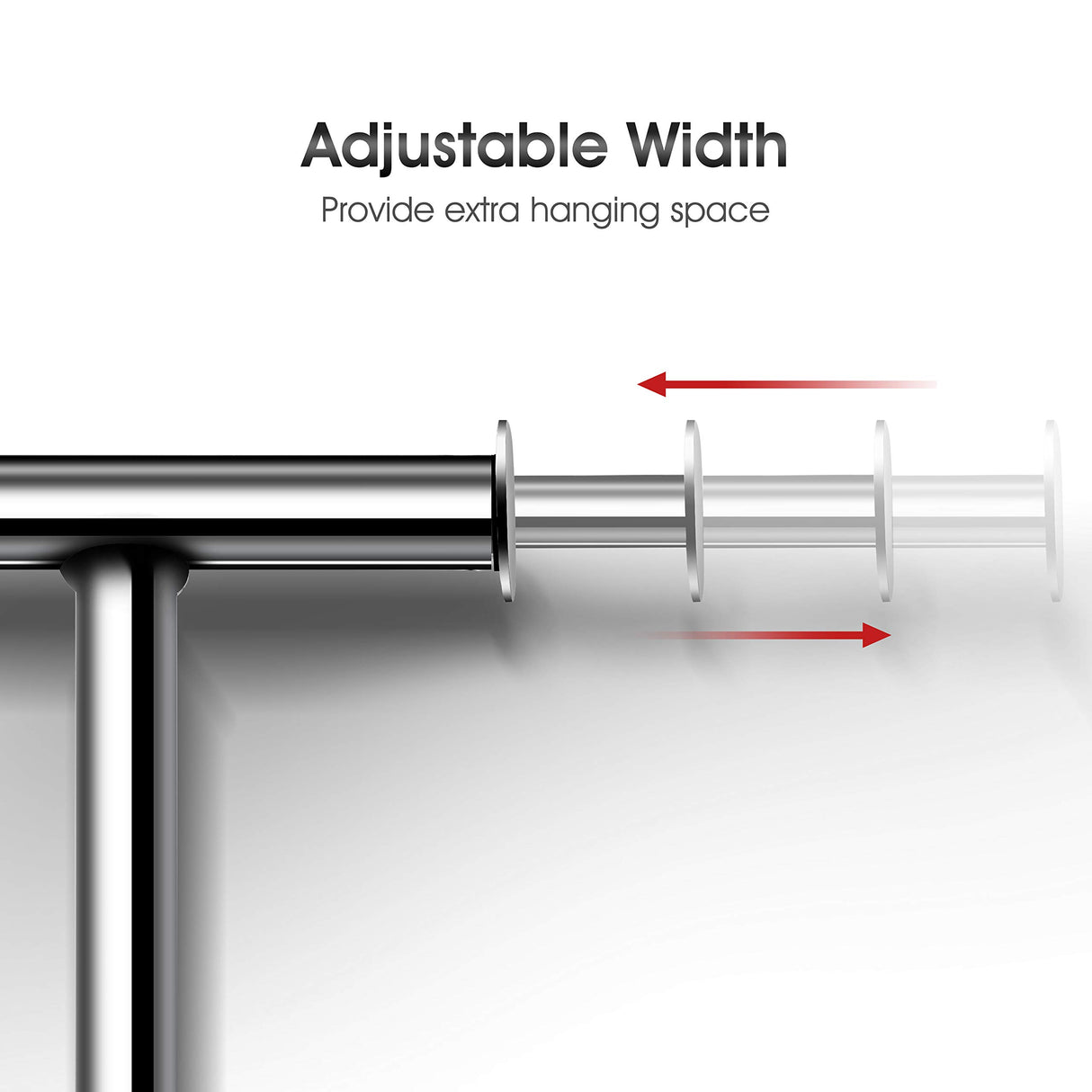 Simple Trending Standard Rod Clothing Garment Rack, Rolling Clothes Organizer on Wheels for Hanging Clothes, Chrome Simple Trending