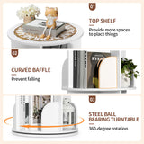 Rengue Rotating Bookshelf Tower, 4 Tiers 360 Spinning Bookshelf Revolving Bookcase Corner Bookshelf Organizer Display Bookshelf for Small Space, Bedroom, Living Room, Office, White Rengue
