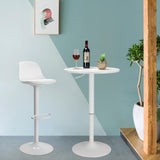 Finnhomy 24'' Round Cocktail Bar Table with Metal Base, Tall Bistro Pub Table, Adjustable 27.9''-35.4'' Counter Bar Height for Kitchen, Dining Room, Living Room, Easy Assembly, White Finnhomy