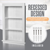 Houseables Recessed Wall Niche, Recessed Medicine Cabinet, Medicine Cabinet Insert, In Wall Shelf, Bathroom Niche, Insert for Drywall, Between Studs Shelf Replacement, Without No Mirror, 14x24 (17x27) Houseables