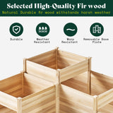 AMERLIFE 3-Tier Raised Garden Bed for Outdoor Gardening, Fir Wood Planter Box with Dividers, Tool-Free Assembly, Garden Box Perfect for Vegetables, Herbs, and Flowers AMERLIFE