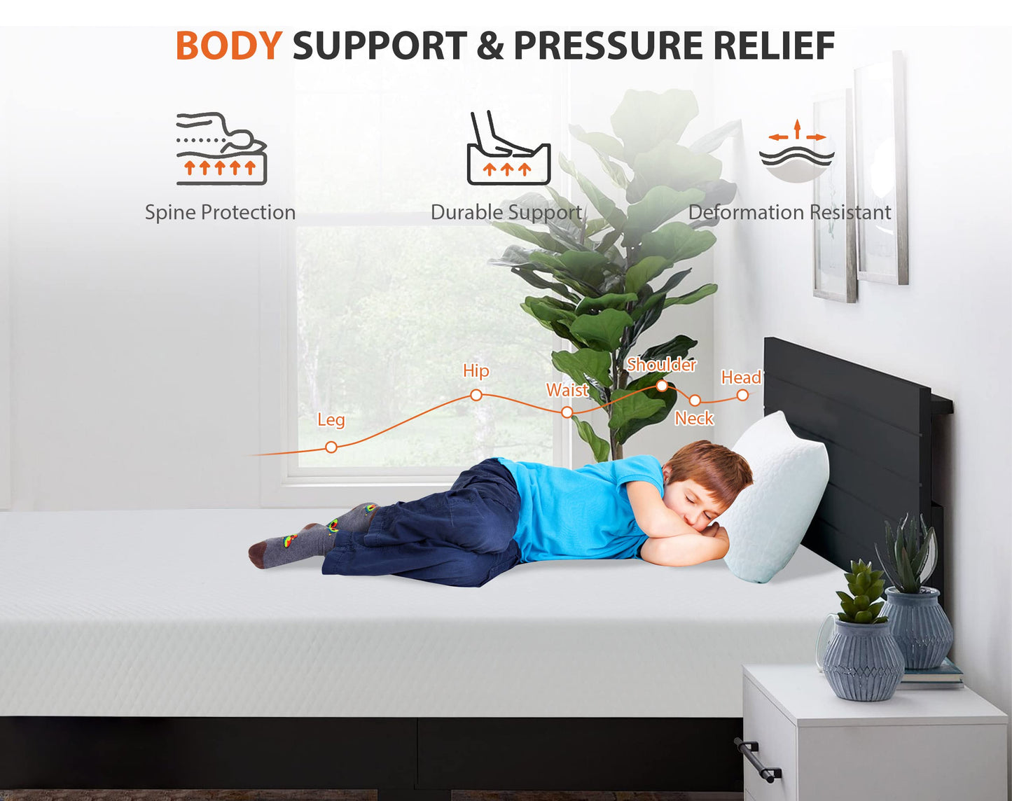 Full Size Mattress, 5/6/8/10/12 Inch Mattress Full Mattress for Cool Sleep & Pressure Relief, Certipur-Us Certified Memory Foam Mattress, Fiberglass Free Full Size Mattress in a Box, (Full, 10 Inch)