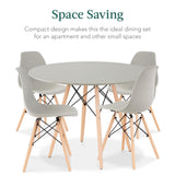 Best Choice Products 5-Piece Dining Set, Compact Mid-Century Modern Table & Chair Set for Home, Apartment w/ 4 Chairs, Plastic Seats, Wooden Legs, Metal Frame - Gray/Oak Best Choice Products