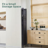 DEANIC 5 Tier Foldable Storage Shelves with Wheels, Large Capacity Shelving Unit, Freestanding Metal Wire Shelf Rack, No Assembly Organizer Rack for Garage Kitchen, Basement, Pantry(Black) DEANIC