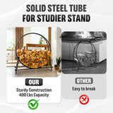 IDZO 41in Firewood Rack, 400lbs Load Capacity, Rust Resistant Steel, Black, Wood Storage IDZO