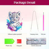 Masendp Hanging Diamond Art Painting Kit Tiger, 5D Special Shape Crystal Gem Craft Pendant Kit for Adult, DIY Acrylic Diamond Art Deco Kit for Home Garden Decoration Masendp