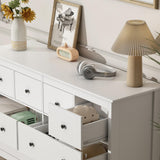 wanan 8 Drawer Dresser, 50" Modern White Dresser &Chests of Drawer, 8 Drawer Wide Dressers for Bedroom wanan