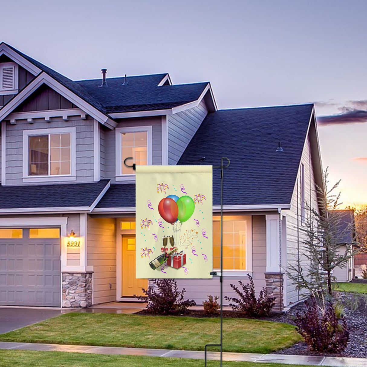 MAIKESUB Double Sided White Sublimation Blank Polyester Flags for Garden and Yard Canvas BannerLawn Garden Flags DIY Halloween Decorative Flag (Garden Flag Stand) MAIKESUB