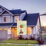 MAIKESUB Double Sided White Sublimation Blank Polyester Flags for Garden and Yard Canvas BannerLawn Garden Flags DIY Halloween Decorative Flag (Garden Flag Stand) MAIKESUB