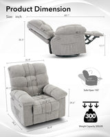 Oversized Swivel Rocker Recliner Chair for Adult,360°Swivel Rock Recliner,Extra Wide Manual Recliners,Chenille Upholstery Overstuffed Soft Rocking Sofa Chair,Grey Loumernhant