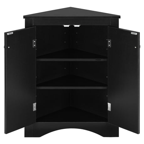 Triangle Bathroom Storage Cabinet With Adjustable Shelves, Freestanding Floor Cabinet For Home Kitchen HouseOfZazla