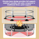 60" Trampoline for Kids, Anti-Rollover Round Bottom Baby Toddler Trampoline with Basketball Hoop, Indoor/Outdoor Kid Trampoline with Enclosure Net Redcoutt