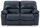 Signature Design by Ashley Leesworth Modern Power Reclining Loveseat with USB Charging Ports, Blue Signature Design by Ashley