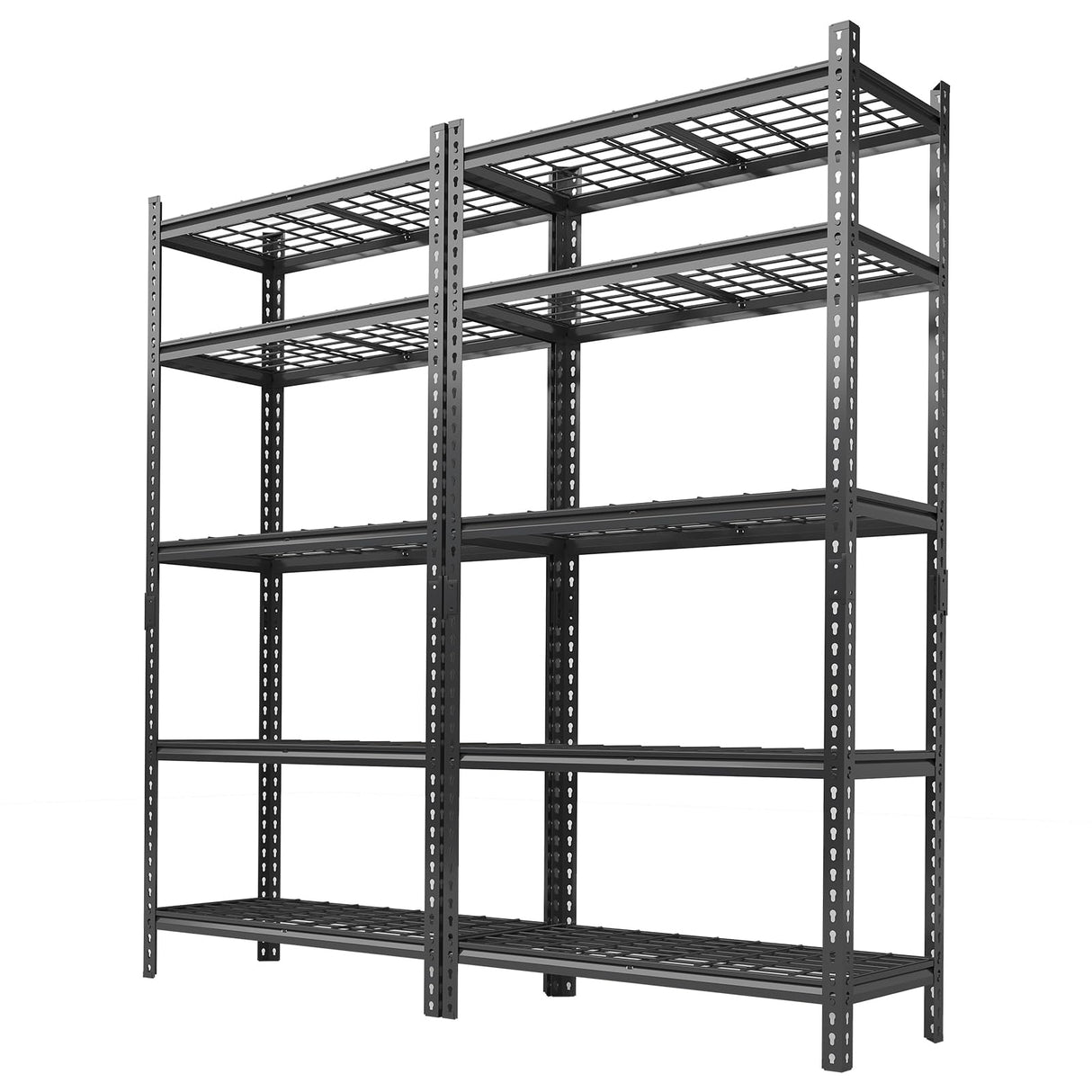 Metal Storage Shelving Unit, 5-Tier Adjustable Storage Rack Heavy Duty Garage Shelves, 2000 lbs for Garage, Kitchen, Bathroom, Warehouse, 36”W x 16”D x 72”H, 2 Pack SLEKVERSA