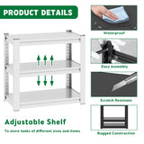 Rpuzonier 40-50 Gallon Fish Tank Stand, Heavy Duty Metal Aquarium Stand 34" L x 18" W x 31.5”H, Adjustable 2-Tier Fish Tank Rack Shelf Reptile Tank Stand for Home＆Office, Tank not Included (White) Rpuzonier