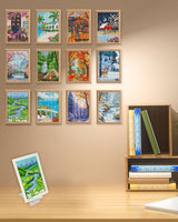 Foreveryoung Minigem Small Diamond Art Kits for Beginners, 12Pcs Square Drill Diamond Painting Kits for Adults 3-Hour Painting, Postcard-Style Mini Diamond Art Kits for Adults 5x7 Inch (Twelve Months) forever young