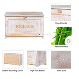 HOMEKOKO Vintage Large Wood Bread Box for Kitchen Counter, Retro Design Single Layer Bamboo Large Capacity Food Storage Bin (White) HOMEKOKO