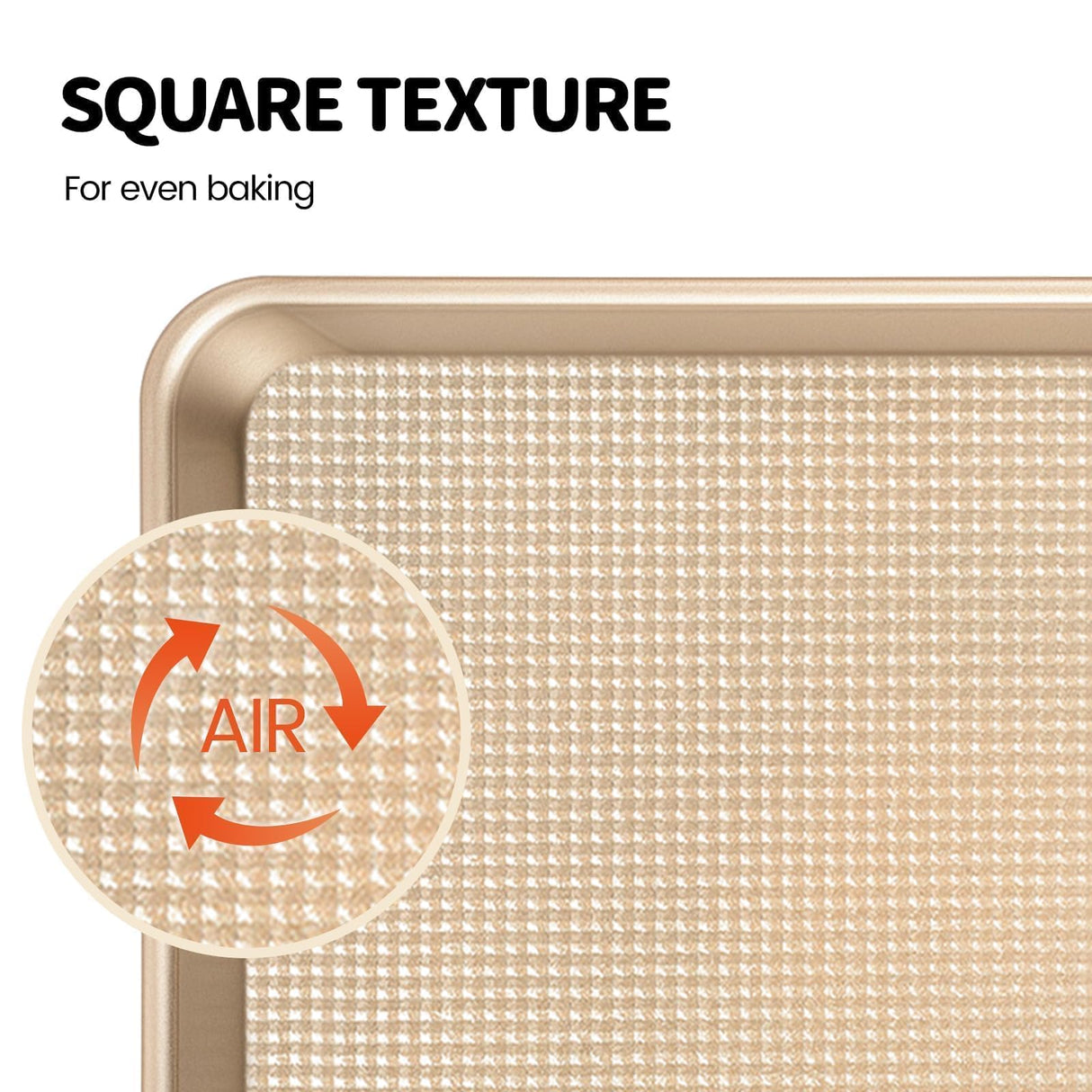 Vinino Baking Sheet Set of 3, Cookie Sheets For Baking with Square Texture Pattern, Thicker Carbon Steel Non-stick Baking Pan Half/Quarter/Jelly Roll Pans Tray for Oven Vinino