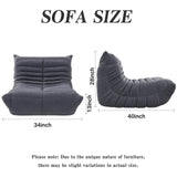 Swbvs Bean Bag Chair, Lazy Floor Sofa Couch for Adults and Kids, Fireside Chair with Ergonomic Design, Memory Foam Lounge Chair for Living Room Bedroom, Office, Grey Swbvs