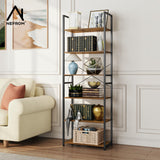 NEFROM Book Shelf, Adjustable 6-Tier Tall Bookshelf, Wooden Bookcase Shelves for Bedroom, Living Room, Display Shelf for Home, Office, Kitchen, Standing Shelving Unit Storage Organizer BC-BR-6 NEFROM