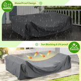 U-MAX Patio Furniture Set Cover, Outdoor Patio Table and Chair Set Covers for Backyard, Waterproof & Large Rectangle Patio Table Cover 90.5"x72.5"x27.5", Grey U-MAX