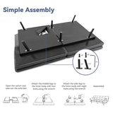 Hcore Convertible Splitback Futon Sofa Bed for Living Room, Office, Apartment - Memory Foam Sleeper Loveseat, Modern Small Couch in Grey Hcore